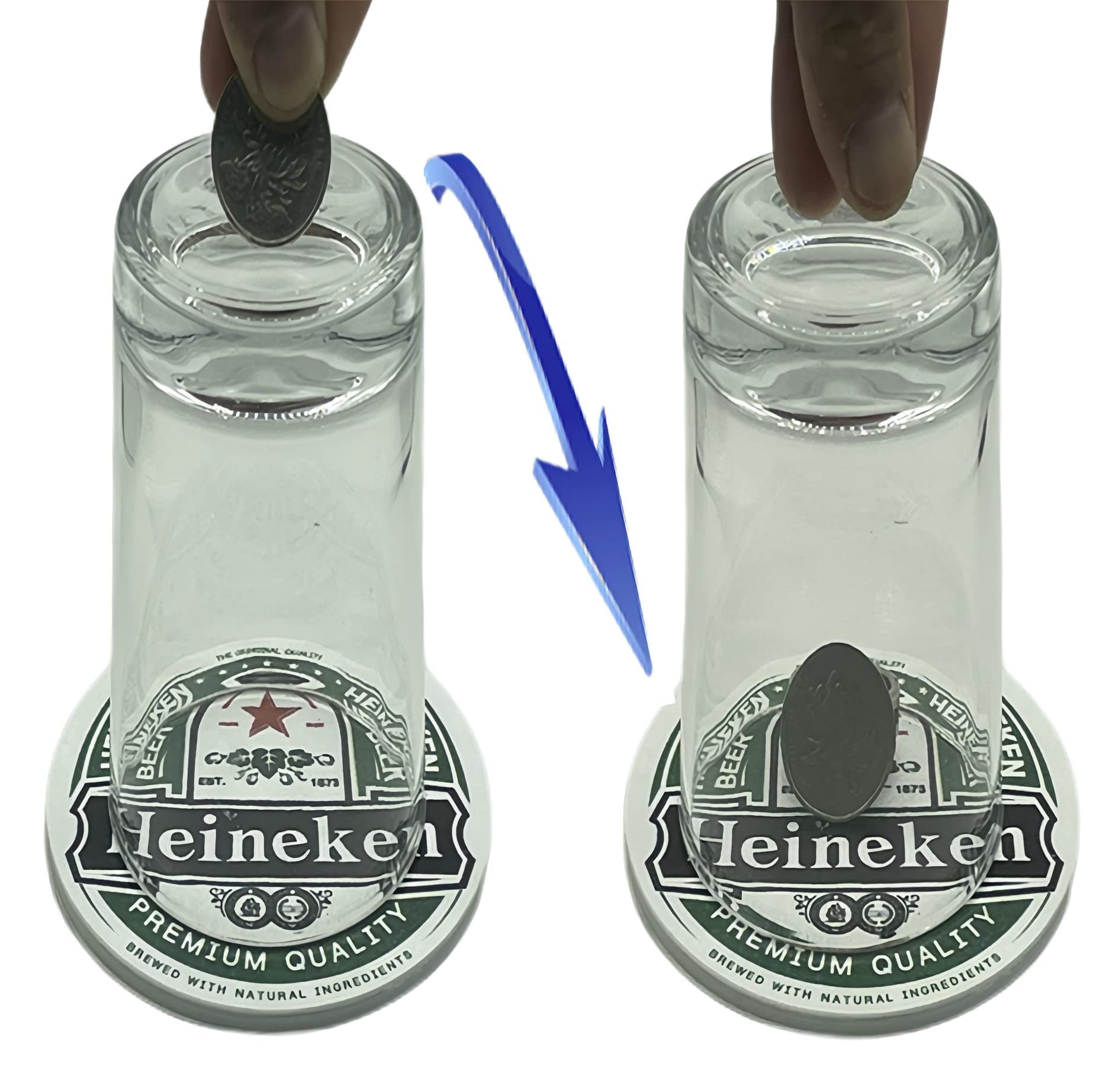 KNSHTH Magic Tricks for Adults and Coin Thru Glass Magic Prop Set, Stunning Performance.