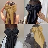AYNKH 2 PCS Big Bow Hair Clips with Long Silky Satin French Barrette view 4