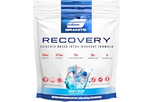 GRANITE SUPPLEMENTS Granite Recovery for Intra & Post Workout |10g Aminos, Electrolytes, Cluster Dextrin for Muscle Recovery & Growth | Amino Acids Supplement with Sensoril | 20 Servings | Blue Crush Flavor