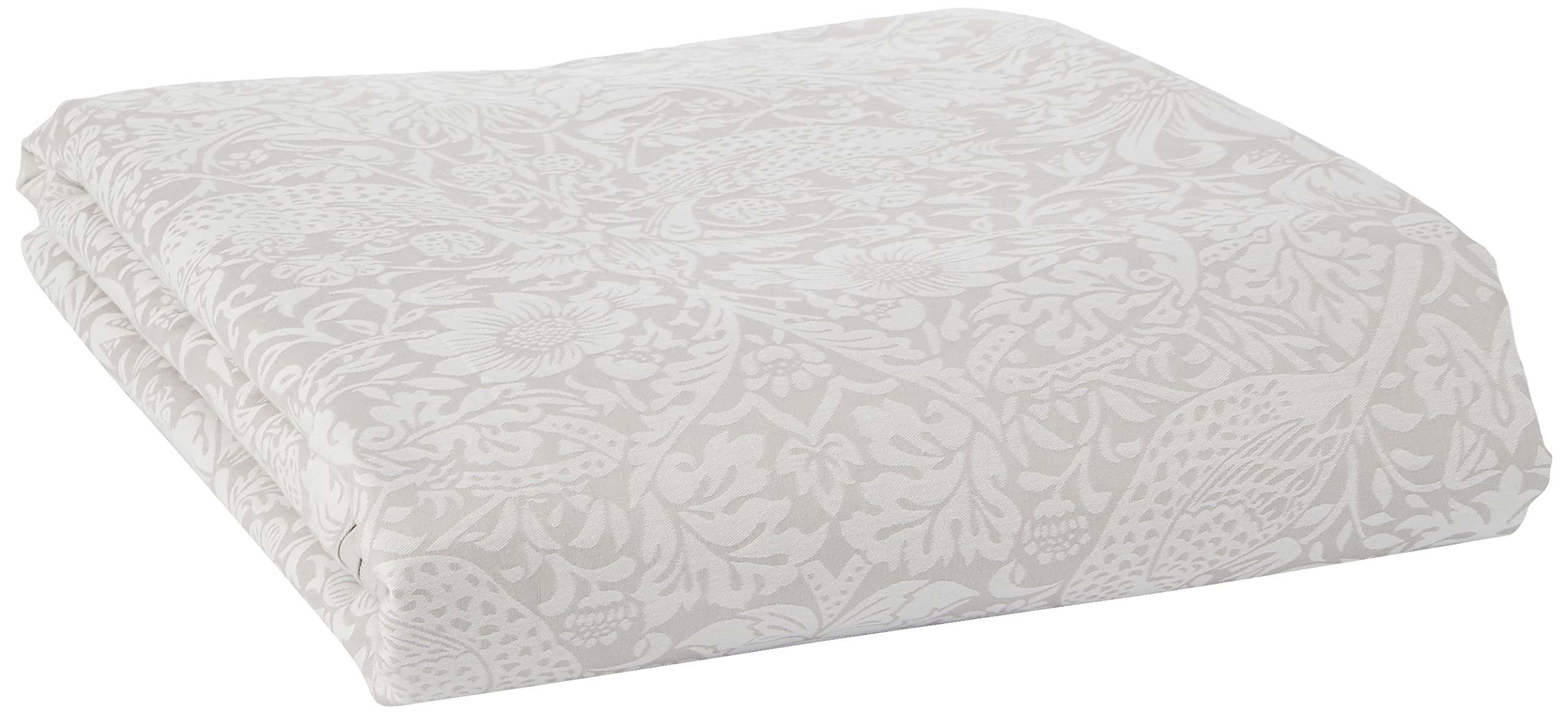 Morris & Co Pure Strawberry Thief Duvet Cover, Cotton, Pebble, 220 x 230 x 0.1 cm