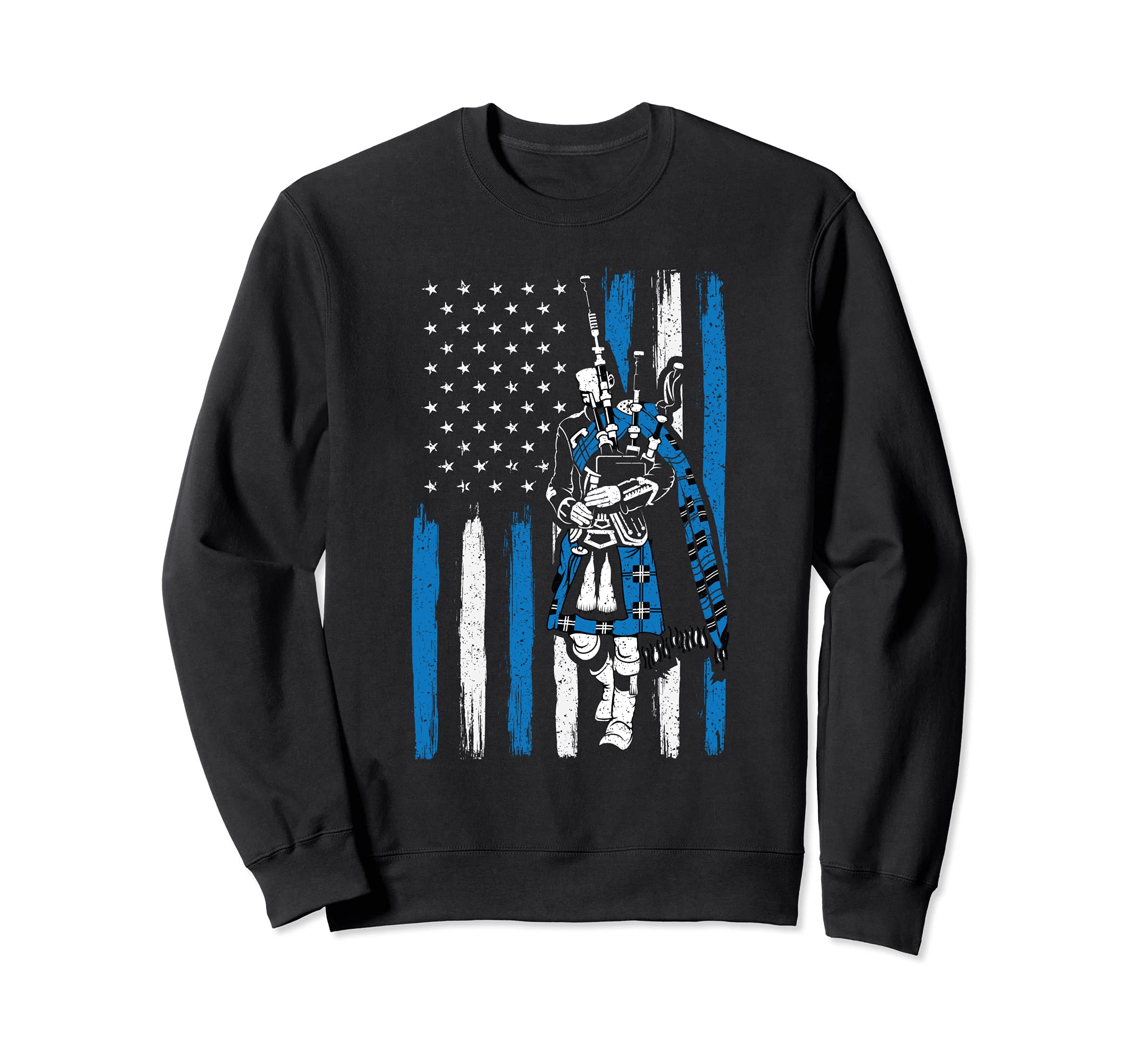 Piper on us flag bagpiper bagpipe bagpipes player Sweatshirt