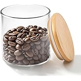 18 Oz/550 ML Glass Jar with Lid, Clear Thickened Version Glass Storage Containers with Sealed Bamboo Lid, For Coffee, Sugar, Spices, Tea, Beans, Candy, Cookie