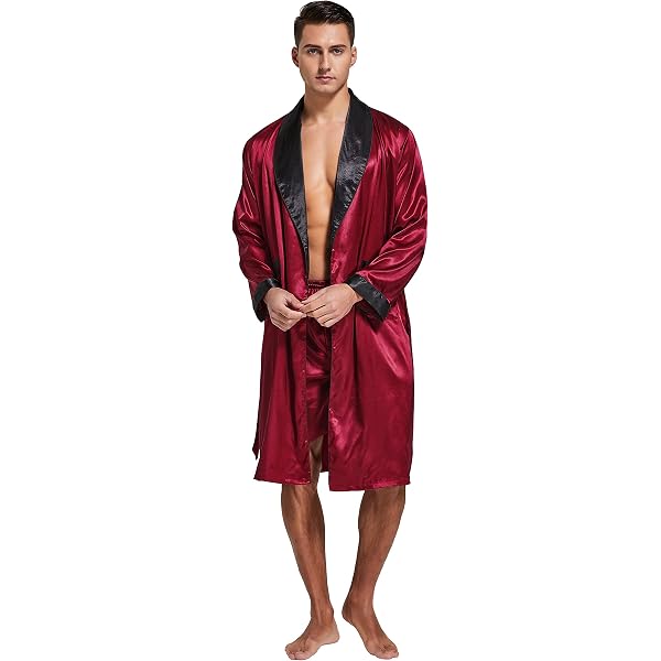 Men's Silk Satin Kimono Robe Set With Shorts - Martinique