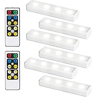 Brilliant Evolution Wireless LED Under Cabinet Light 6 Pack with 2 Remote Controls, Battery Powered Lights, Kitchen Under Cab
