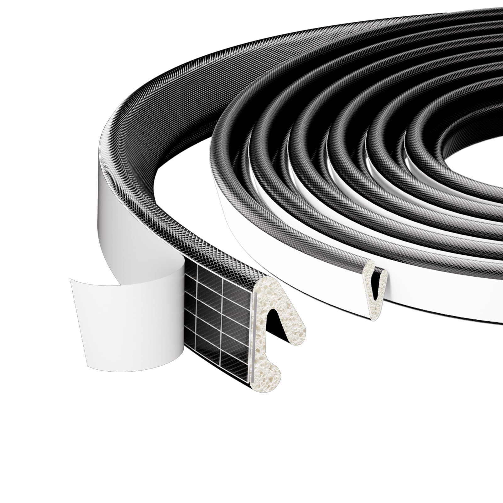 Photo 1 of 1 Pack*19.6 Ft Self-Adhesive V Shape Foam Window Weather Stripping Door Seal Insulation Strip for Winter, Soundproof Exterior Front Frame Gap Filler, Draft Stopper Tape Noise Light Blocker (Black)