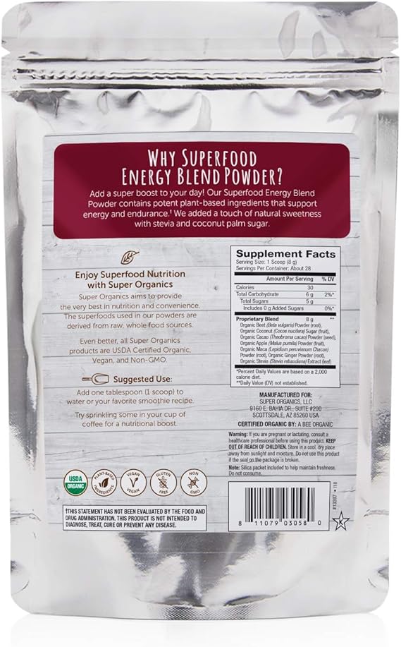 Amazon.com: Super Organics Raw Organic Powder, 8 onzas, 1 ...