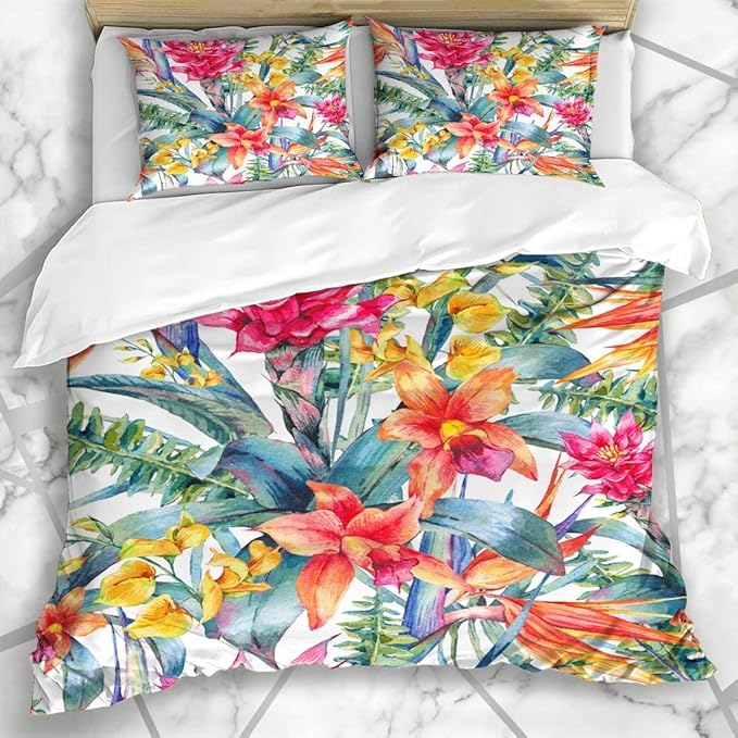 Juegos de funda nórdica Watercolor Elegante diseño floral victoriano