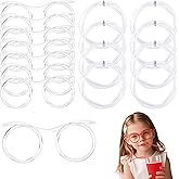 8 PCS Clear Silly Straw Glasses,Reusable Funny Glass Straws, Suitable for Humorous Party Gatherings, Birthday Parties, Classmates and Friends Get-Togethers