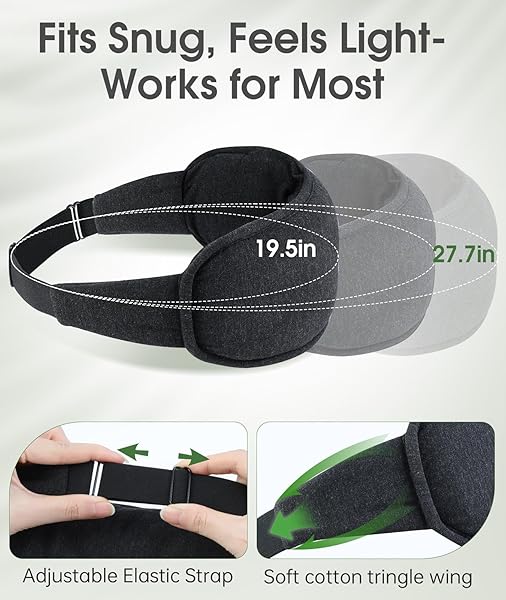 DETACHABLE HEATED EYE MASK, CORDLESS EYE MASK FOR DRY EYES & PUFFINESS, ALGAE FIBER ULTRA-SOFT NOSE BRIDGE LIGHT-BLOCK FOR DEEPER SLEEP – GRAPHENE LAYER WARM COMPRESS & COLD PACK,TRAVEL ESSENTIALS