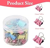 HXMJIED 50 Pcs Colored Binder Clips 15/19/25mm Metal Foldback view 2