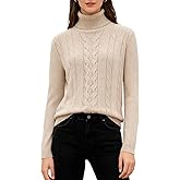 DAIMIDY Women's Turtleneck Sweater Cable Knit Long Sleeve Chunky Fall Sweaters Knit Pullover Tops