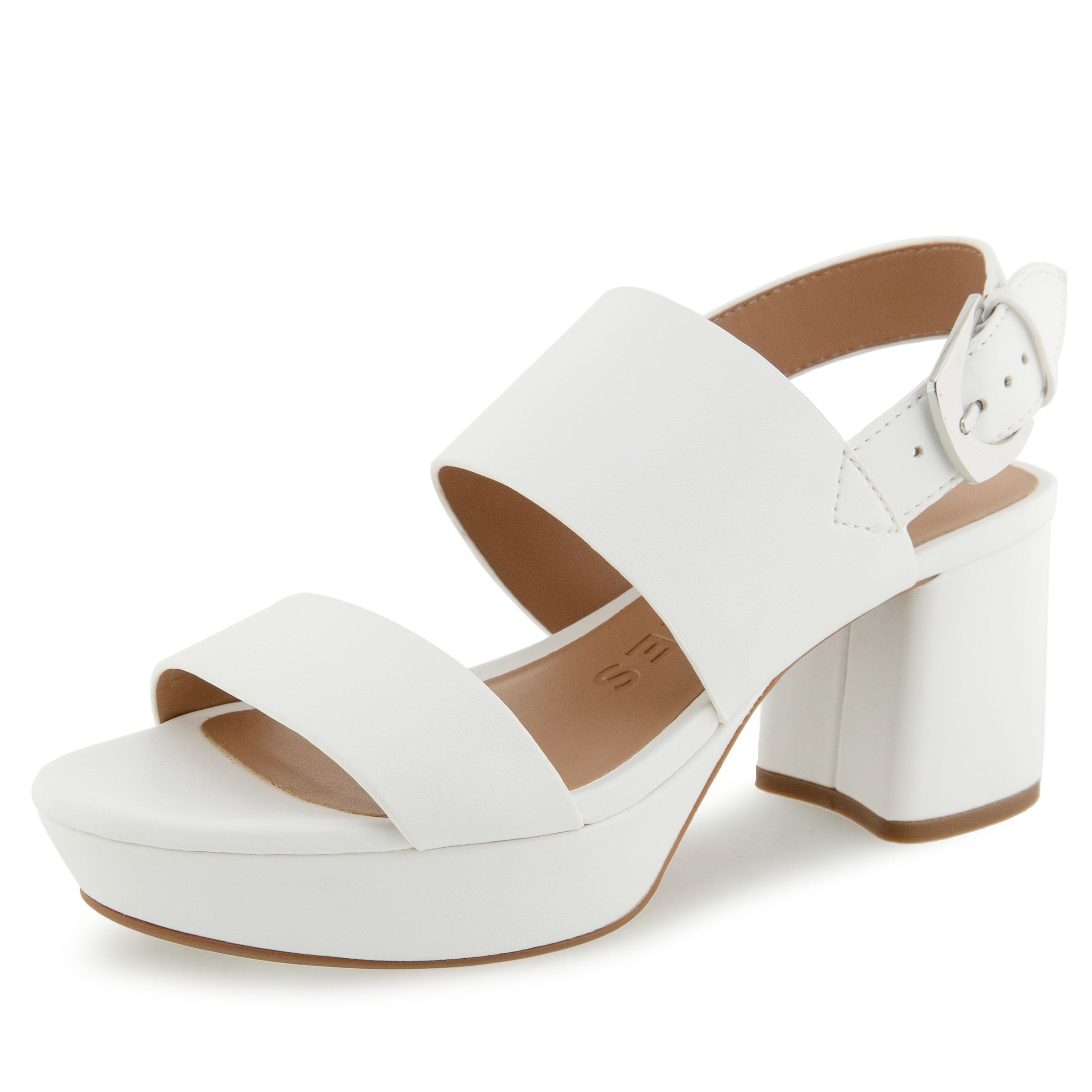 Aerosoles Women's CAMILIA Platform Sandal, BRIGHT WHITE FAUX LEATHER, 12M Image