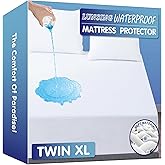 Lunsing Waterproof Twin XL Mattress Protector for College Dorm, Noiseless, Breathable, and Soft Twin Extra Long Size Mattress