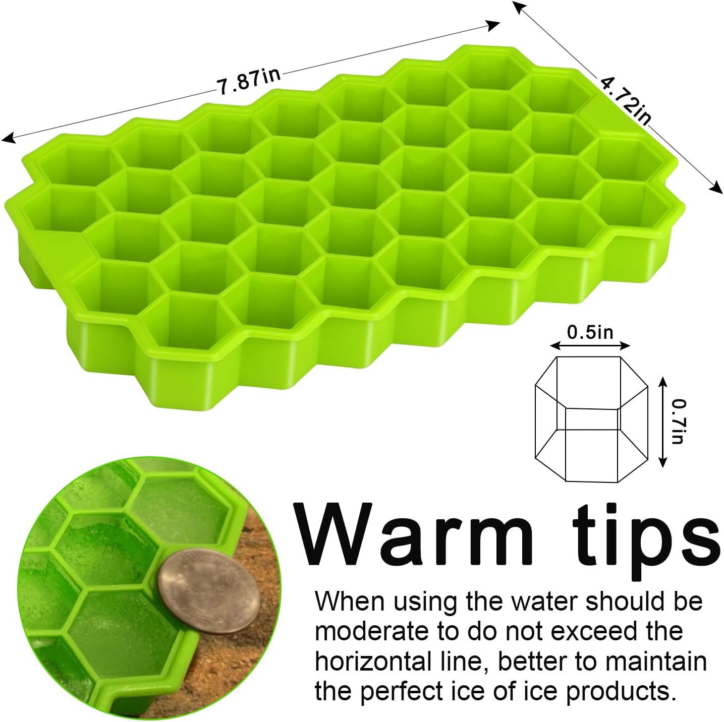 Ice Cube Trays, WETONG 2 Pack Silicone Ice Cube Molds with Lid Flexible 74-Ice Trays BPA Free, for Whiskey, Cocktail, Stackable Flexible Safe Ice Cube Molds: Kitchen & Dining