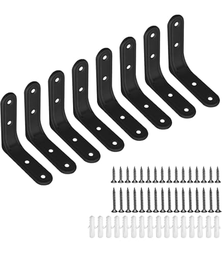 Heavy Duty L Brackets – 2-Inch White Powder Coated Steel Corner Braces, 4-Pack With Screws – Wall Mount Shelf Support For Furniture, Cabinets, Storage – Cold Rolled Steel, 1mm Thick