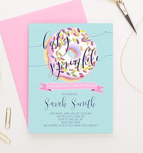 donut baby sprinkle invitations