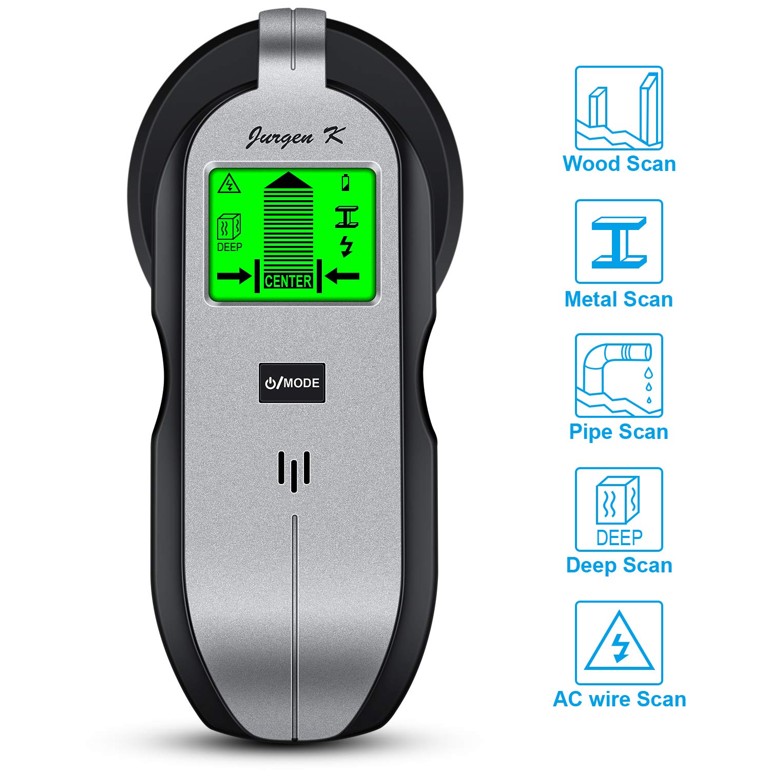Stud Finder, JURGEN K Pipe Location Multifunction Wall Stud Detector