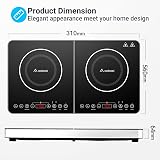 AAOBOSI Double Induction Hob 2800W 20 Temp Levels 18 Power Left 20 Right 10 view 7