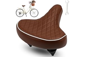 WEEROCK Oversized Adult Bike Saddle with Shock Absorbing Springs, Waterproof Replacement Bicycle Seats, Elastic Memory Foam P