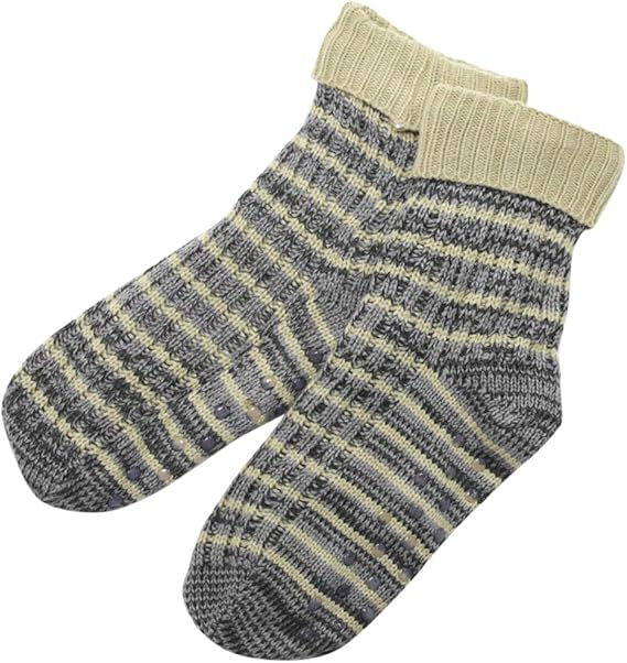 Amazon Co Jp Dwears ディウェアズ 裏ボア ルームソックス スリッパ あったか ルームシューズ 防寒 メンズ レディース もこもこ 23 5cm レディースマイクロボア 03 ボーダーベージュ シューズ バッグ