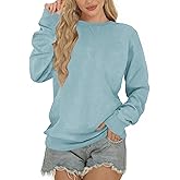 ZENUTA Sweatshirts for Women, Crewneck Casual Sweatshirts Woman Loose Fit Long Sleeve Pullover Tops Cute Soft Shirt