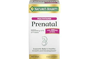 Nature's Bounty Prenatal Multivitamin, Supports Baby's Healthy Growth and Development, with 200mg DHA, 60 Softgels