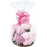 Wowfit Cello Bags,10 CT 18x30 inches Clear Cellophane Bags Perfect for Gift Baskets, Presents, Weddings, Bridal/Baby Showers 