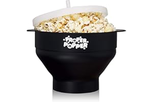 The Original Proper Popper Microwave Popcorn Popper, Silicone Popcorn Maker, Collapsible Bowl BPA Free & Dishwasher Safe - (B
