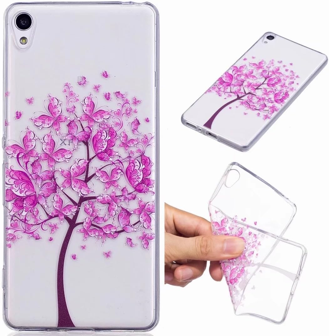 Yiizy Case Cover for Sony Xperia XA Cover Case, Blossom Print Ultra Thin Clear Transparent Cover Soft TPU Silicone Skin Bumper Lightweight Rubber Protective Crystal Slim Fit Back Rear