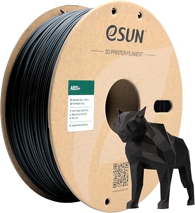 eSUN ABS+ Filament 1.75mm Black 1kg Low Warping Dimensional 0.05mm Tolerance