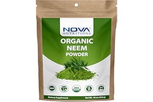 Nova Nutritions Certified Organic Neem Leaf Powder 16 OZ (454 gm) - Also Called Azadirachta Indica
