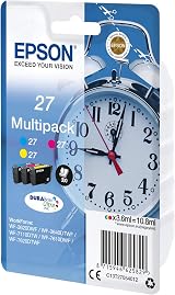 Epson T270540 3 Pack Alarm Clocks Ink Cartridge Yellow Magenta Cyan for view 2