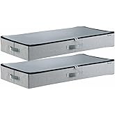 VEVOR Under Bed Storage with Clear Lids, 33.5 x 16.9 x 4.7 Inch, 45L Large Underbed Clothes Storage Containers, Low Profile U