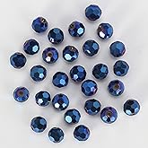 Niziky 300PCS 6mm Rondelle Crystal Beads for Jewelry Making, Blue AB Faceted Round Crystal Glass Beads for Jewelry Making, Spacer Beads for Jewelry Making, Glass Crystal Beads for DIY Crafts Projects