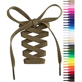 Handshop Flat Shoelaces 5/16", 31 Colors in 36"-72" Shoe Laces For Sneakers | Replacements Shoe Laces For Sneakers and Athletic Shoes Strings