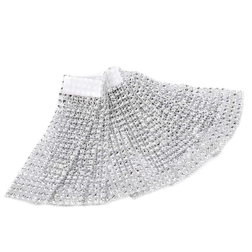 Yosoo 50Pcs 8 Rows Chair Sash Napkin Rings Diamond Mesh Wrap Ribbon for Home Kitchen Wedding Parties Birthday Decoration