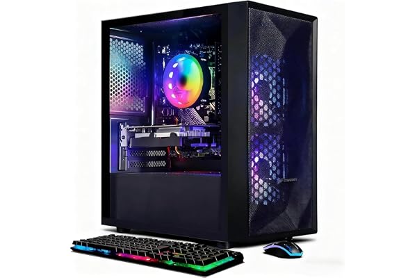 STGAubron Prebuilt Gaming PC Desktop, Radeon RX 560 4G, Intel Core i5 up to 3.6GHz, 16G RAM, 512G SSD, WiFi 6, BT 5.0, RGB Fan x2, Windows 11 Home
