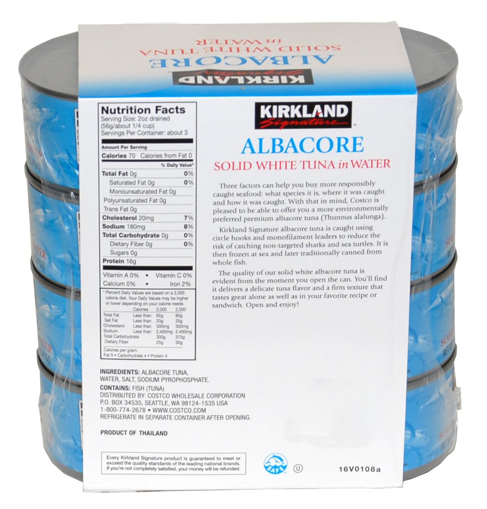 Kirkland Signature Solid White Albacore Tuna Nutrition Runners High