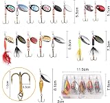 Vicloon 16 Pcs Fishing Lures Set Spinners Spoons Jig Hooks Kit view 2