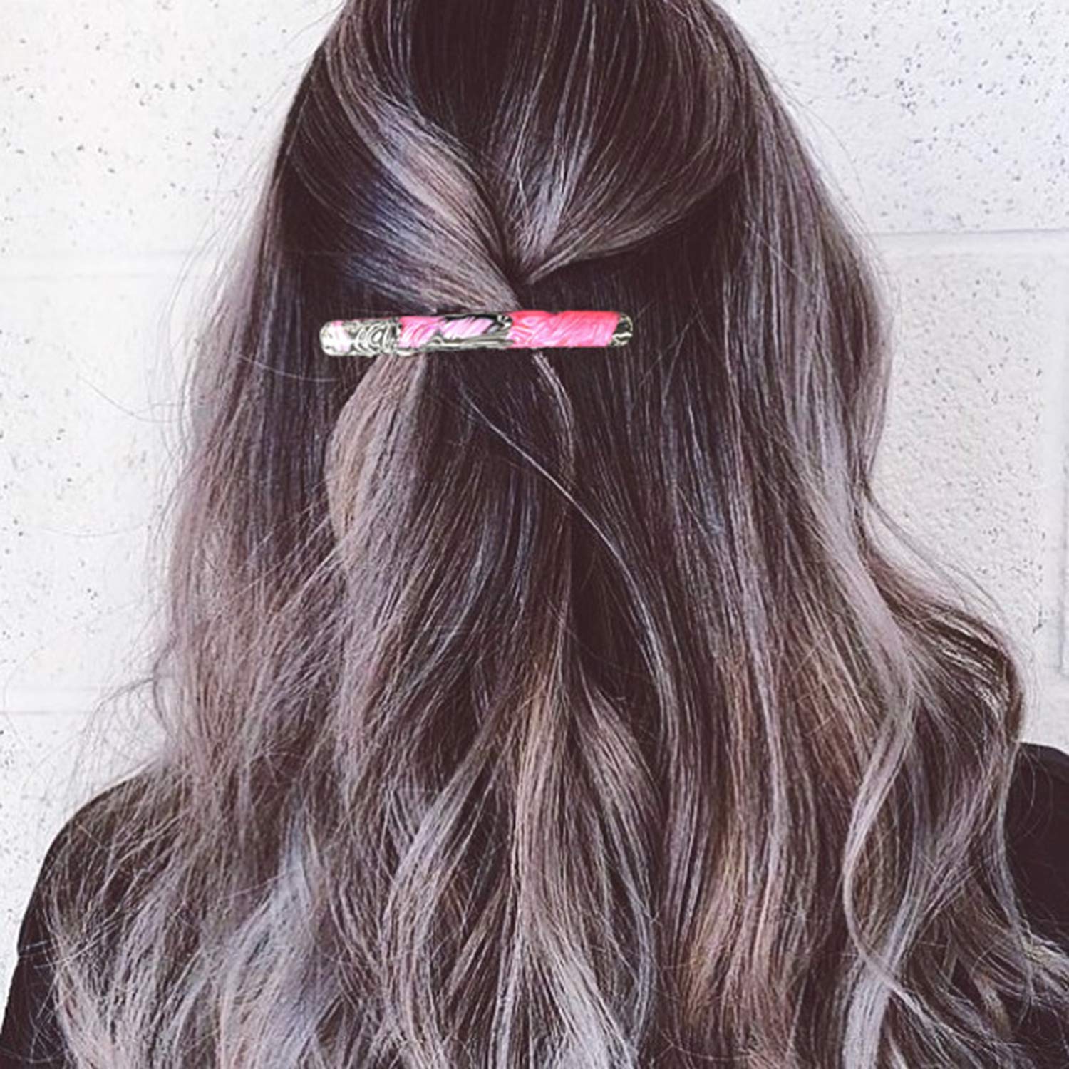 4 Pcs Skinny Hair Barrettes for Women, Colorful Small Barrette Clips for Thin Fine Hair, Celluloid Automatic French Hair Clips for Women Ladies : Beauty