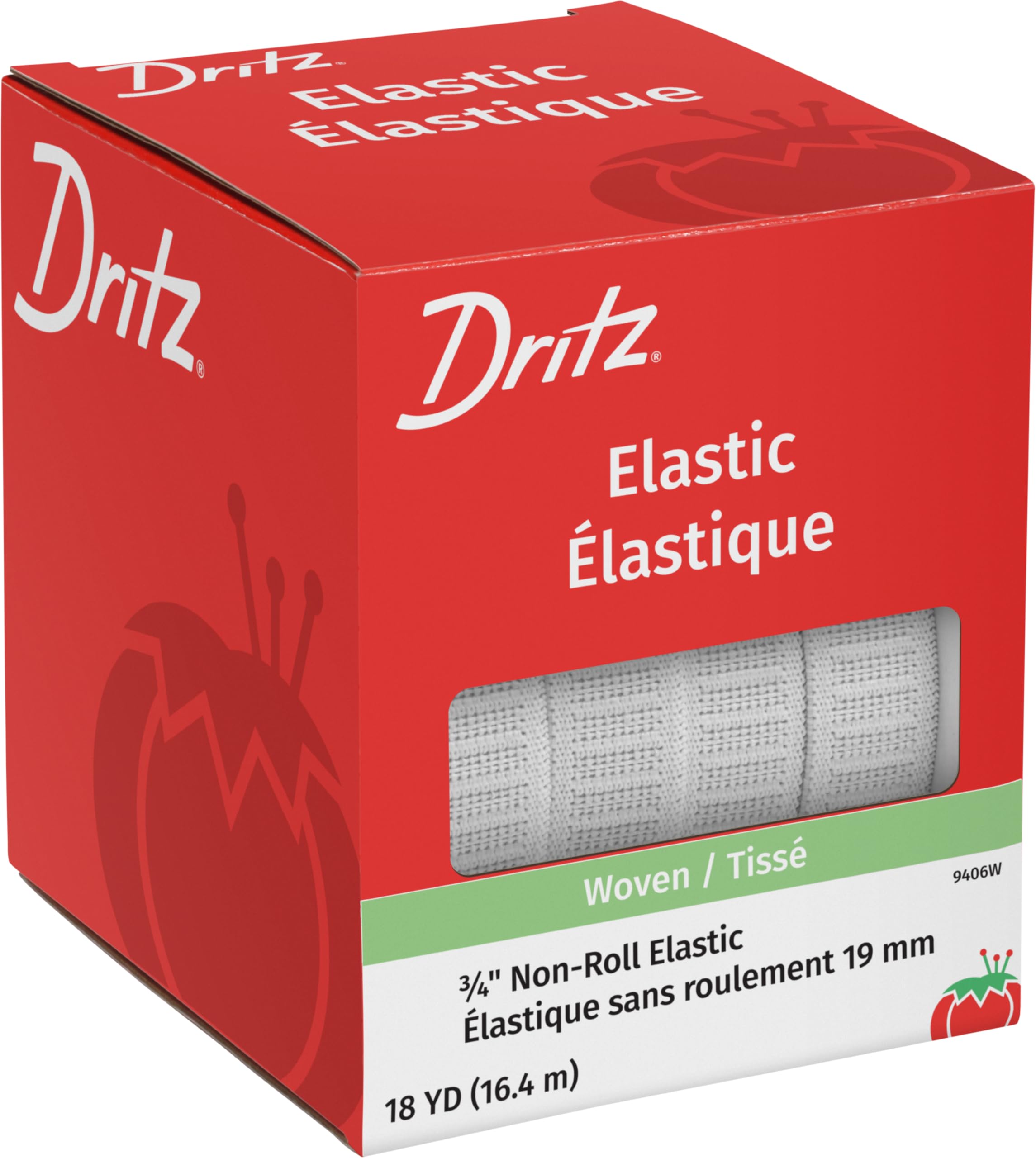 Dritz 3/4 x 18 yd Non-Roll Elastic, White