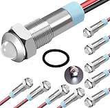 RUNCCI-YUN 10x 6mm 12-24V Waterproof LED Metal Indicator Light Panel Mount Dash view 1