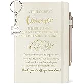 Lawyer Appreciation Gifts for Women, Lawyer Journal Biege 200 Pages Notebook A5 Lined with Pen, Best Lawyer Ever Keychain, Thank You Gifts for Female Attorney Lawyer Birthday Christmas