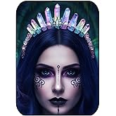 Formery Raw Crystal Crown Purple Quartz Headband Mermaid Fairy Crowns Tiara for Women
