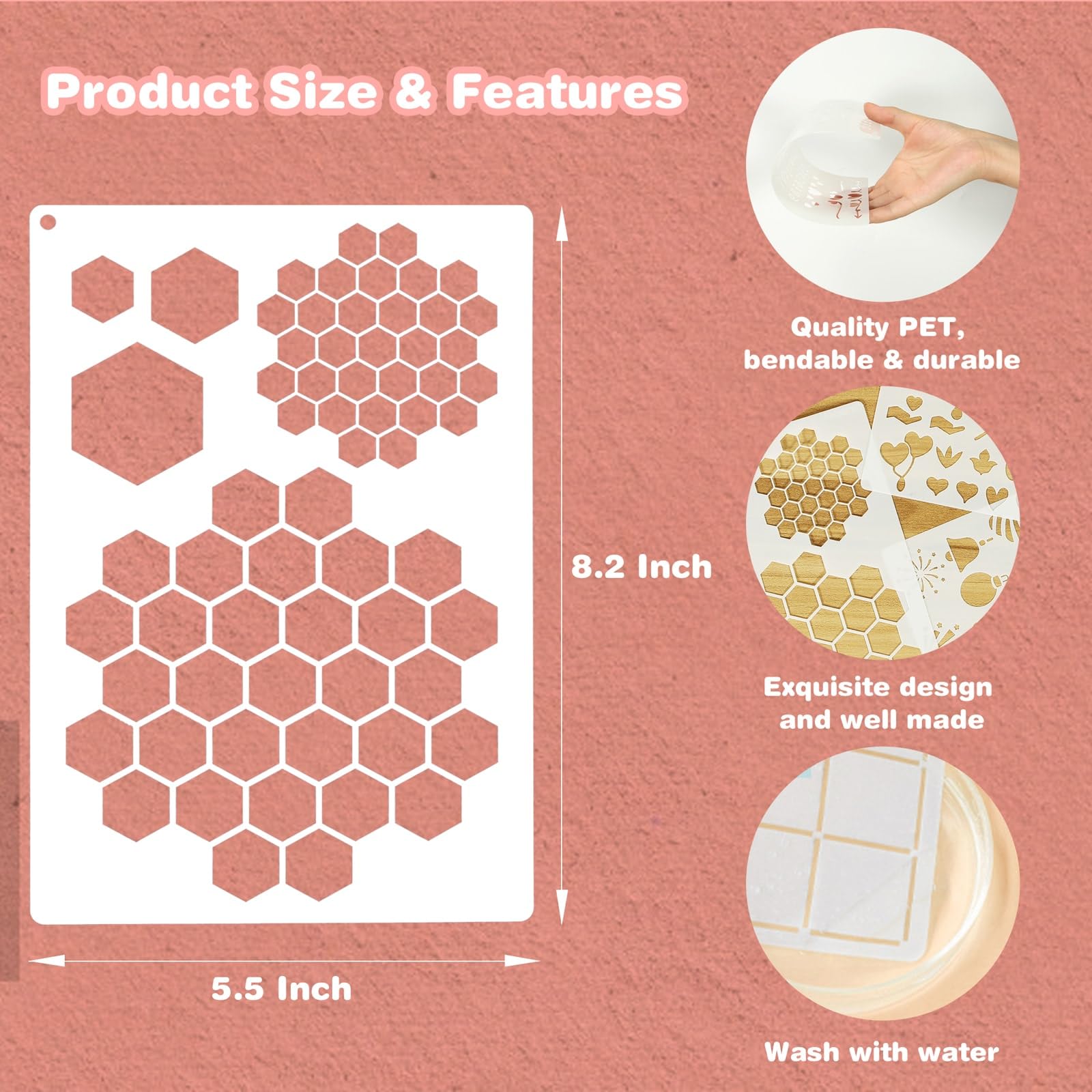 24PCS Bullet Journal Stencils for A5 Planners, Reusable Journal Stencils and Planner Templates Set, DIY Journaling Supplies for Notebook/Diary/Calendar Layout Design and Tracking