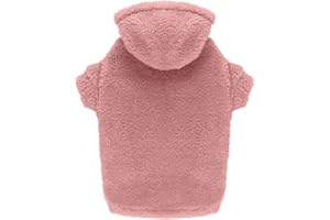 STPIATUE Fuzzy Dog Sweaters for Large Dogs Pet Hoodie Clothes Warm Soft Pet Coats Hooded Sweatshirt Dog Hoodie for Large Dogs(Pink-L)