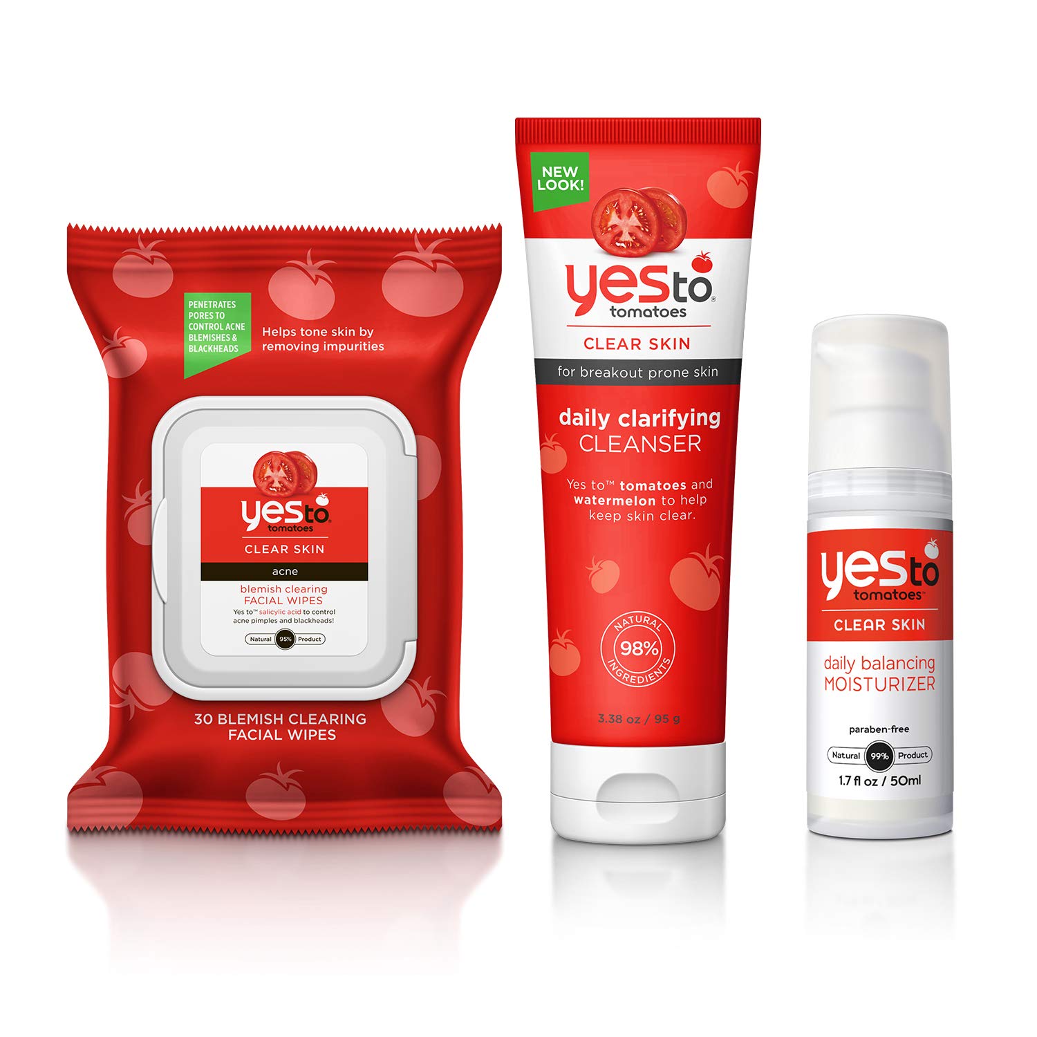 Yes To Tomatoes Clear Skin Face Kit Facial Wipes, 1 Count