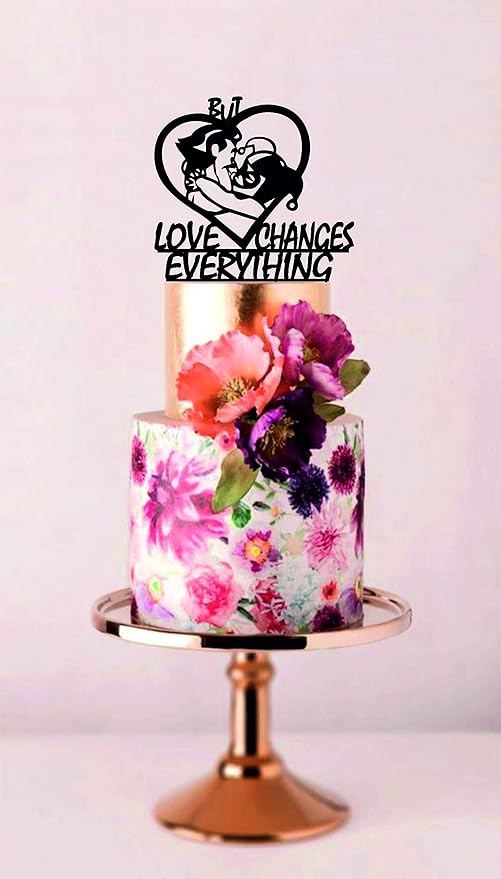 Joker And Harley Quinn Cake Topper Love Changes Everything Wedding Cake Topper Super Hero Topper Harley Quinn Topper Superhero Amazon Co Uk Kitchen Home