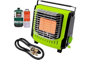 HOTDEVIL Butane/Propane Dual Fuel Portable GAS Heater Indoor/Outdoor Heater, with Tip-over Protection, and Overheat & Cut-off Protection Outdoor Gas Space Heater