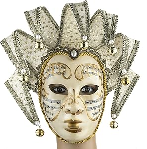 YU FENG Music Jester Venetian Mask Masquerade Mardi Gras Wall Decorative Art Collection